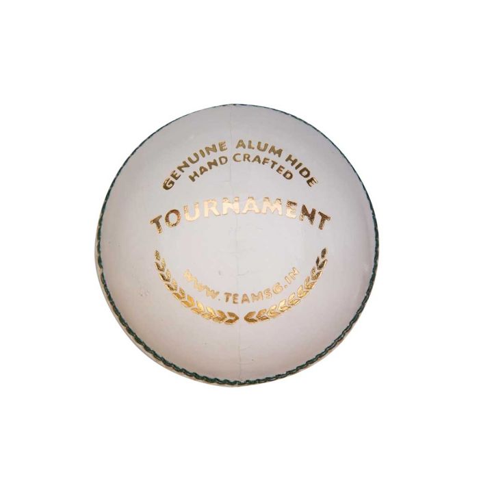 SG tournament white leather cricket ball